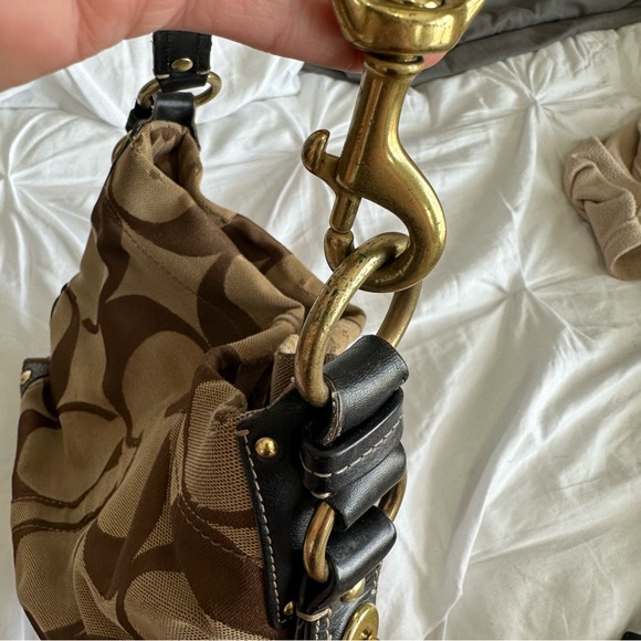 COACH Vintage Hobo Bag Brown Jacquard Signature Monogram Print E0726-10619 - Picture 5 of 16